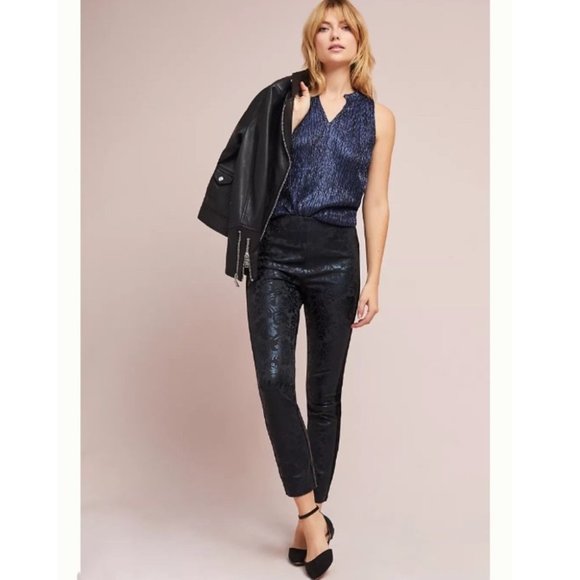 Anthropologie The Essential Foil-Printed Tuxedo Trousers - Picture 2 of 16